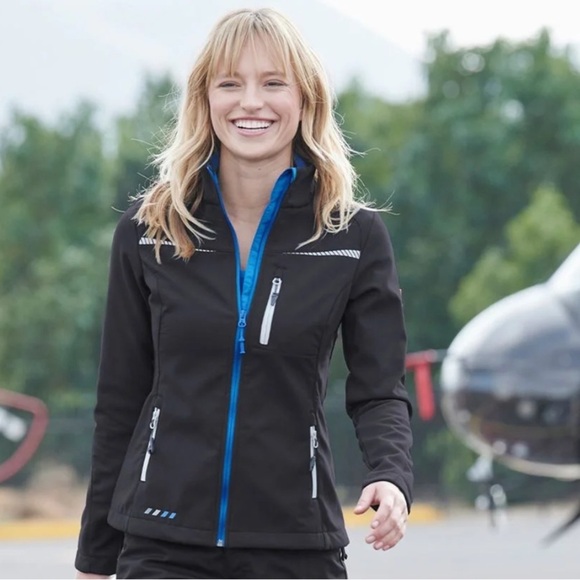 Engelbert Strauss Softshell Jacket S Graphite Gentian Blue e.s.motion 2020 NWT - Picture 1 of 14